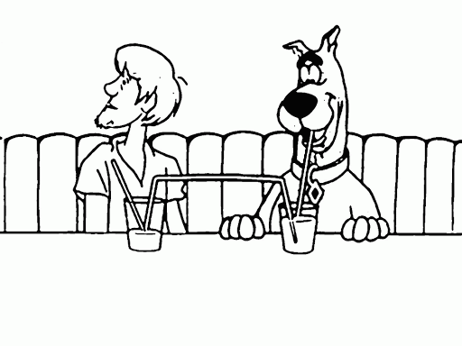 Kolorowanka Scooby i Kudłaty na soku